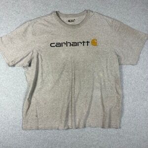 Carhartt Mens T Shirt Gray Logo Graphic Short Sleeve Crew Neck Big Tall 3XL FLAW